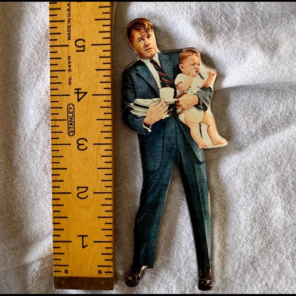 Busy Dad refrigerator magnet, retro-look, humor